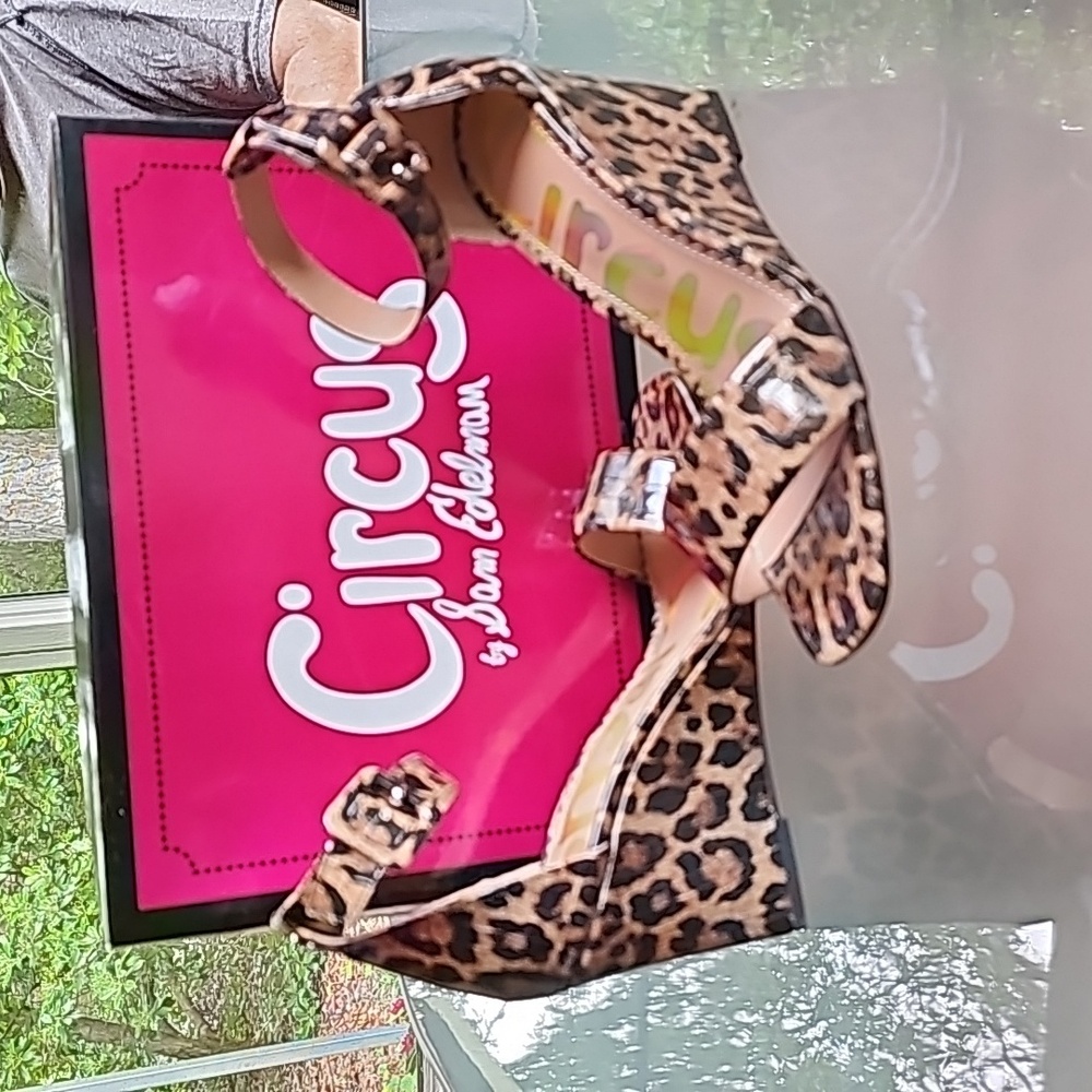 New Circus BY Sam Edelman Elgin Brown Leopard Croco Sz 8